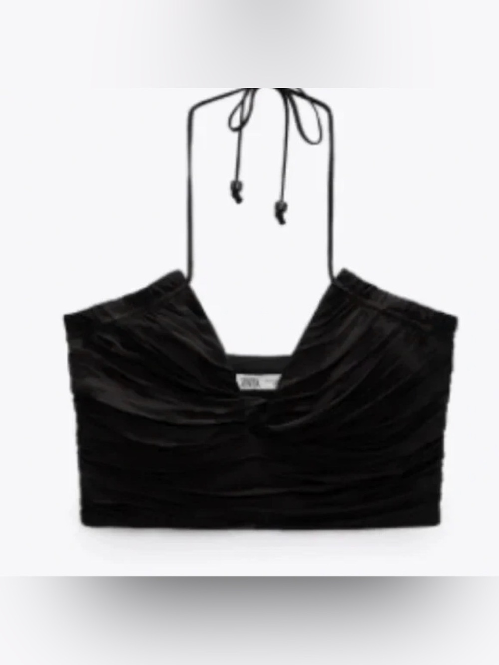 NWT Zara draped Black Halter  Crop top